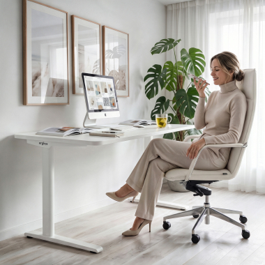 office desk white warm white white frame 2