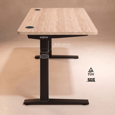 office desk black flax oak white frame 8
