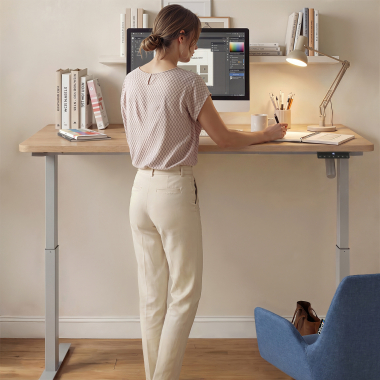 height adjustable desk aluminio warm white erghos go 3