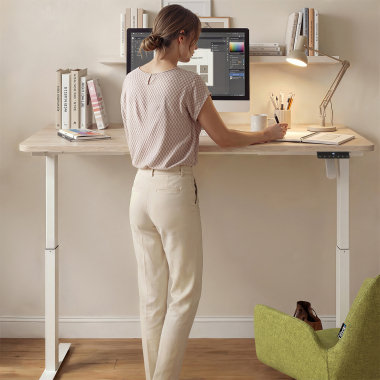height adjustable desk white flax oak erghos go 3