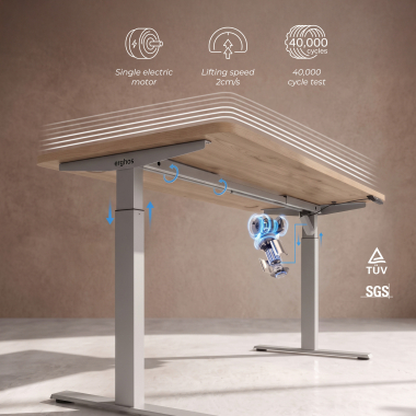 height adjustable desk aluminio warm white erghos go 4