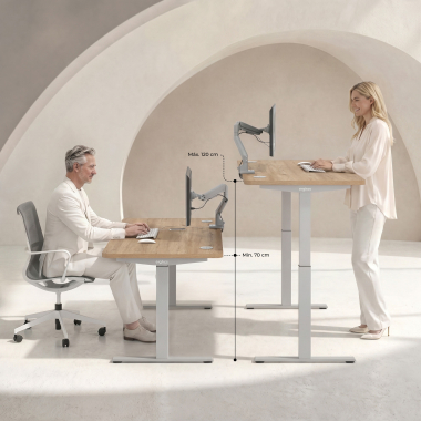 height adjustable desk aluminio pure black erghos go 6