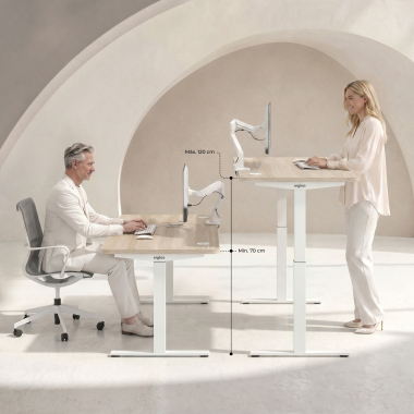 height adjustable desk white flax oak erghos go 6