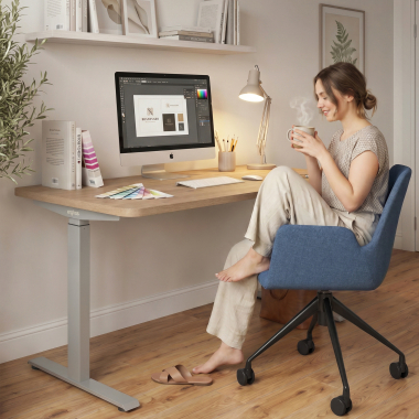 height adjustable desk aluminio warm white erghos go 7