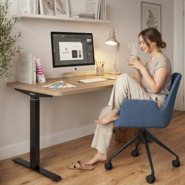 height adjustable desk black warm white erghos go 7