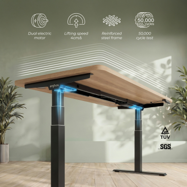 height adjustable desk black warm white erghos pro 4