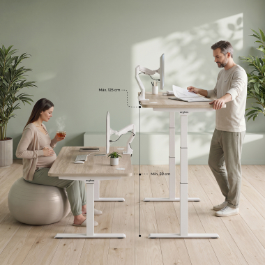 height adjustable desk white flax oak erghos pro 7