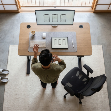 height adjustable desk black pure black erghos icon 3