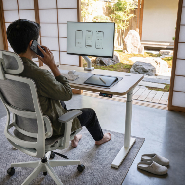 height adjustable desk white pure black erghos icon 4