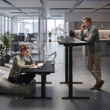 height adjustable desk black pure black erghos icon 8