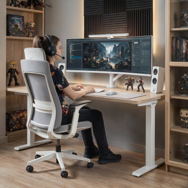 office desk white pure black white frame 6