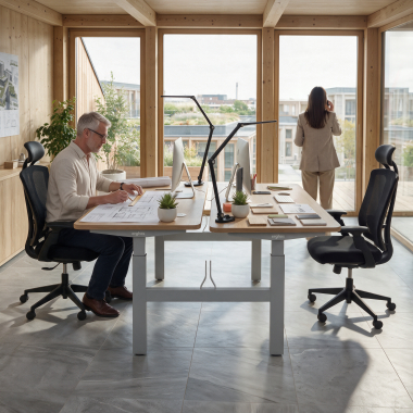 height adjustable desk aluminio warm white erghos go 8