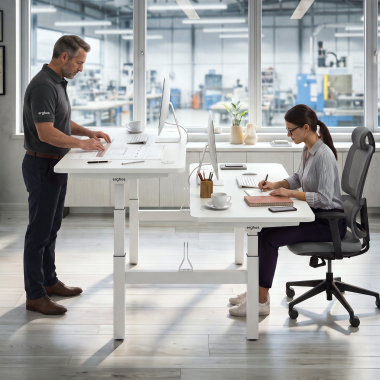 height adjustable desk white pure black erghos pro 3