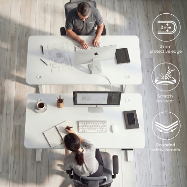 height adjustable desk white pure black erghos pro 4