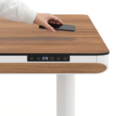 height adjustable desk white light walnut nolan 5