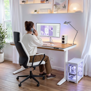 height adjustable desk white light walnut nolan 2
