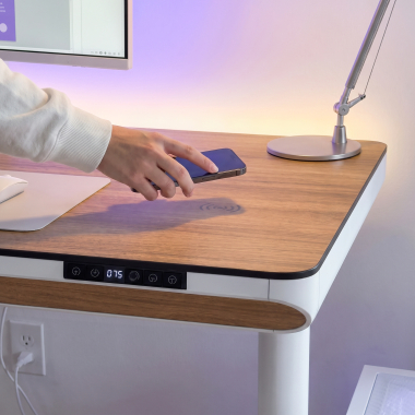 height adjustable desk white light walnut nolan 14