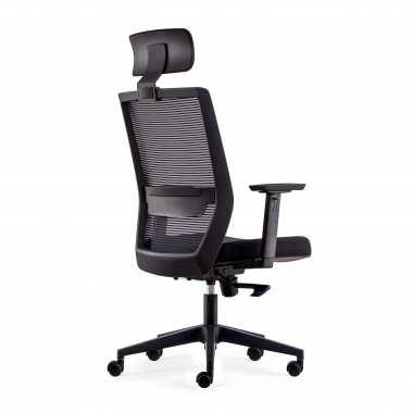 swivel chair black with headrest mesh movable armrests lumbar support headrest 6