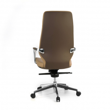 office chair brown high back bicolor synthetic leather upholstered armrests 8