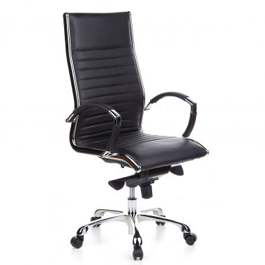 office chair black faux leather synthetic leather fixed armrests 1