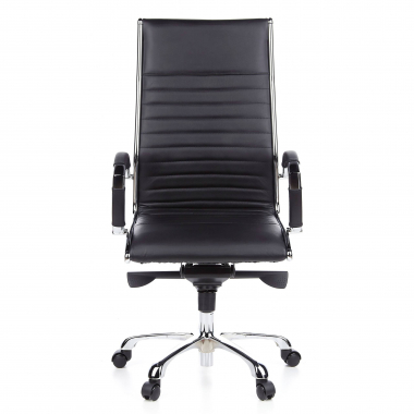 office chair black faux leather synthetic leather fixed armrests 3