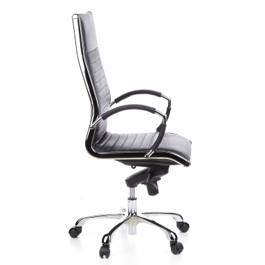 office chair black faux leather synthetic leather fixed armrests 5