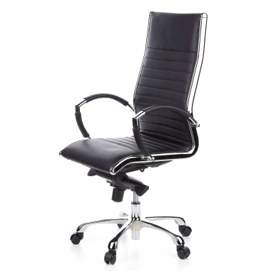 office chair black faux leather synthetic leather fixed armrests 7