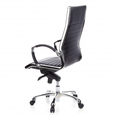 office chair black faux leather synthetic leather fixed armrests 4
