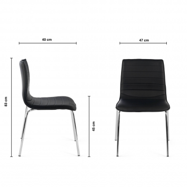 visitor chair black 4 legs synthetic leather no armrests 8