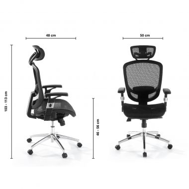 office chair black flex mesh movable armrests lumbar support headrest 9