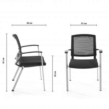 visitor chair black adam mesh fixed armrests 9