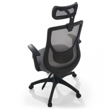 office chair gray lake mesh 1d adjustable armrests lumbar support headrest 8