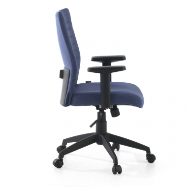 swivel chair blue kobe fabric fixed armrests lumbar support 7