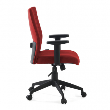 swivel chair red kobe fabric fixed armrests lumbar support 6
