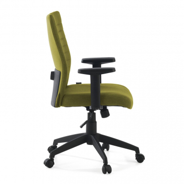 swivel chair green kobe fabric fixed armrests lumbar support 6