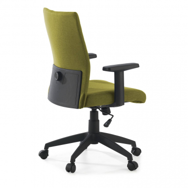 swivel chair green kobe fabric fixed armrests lumbar support 7