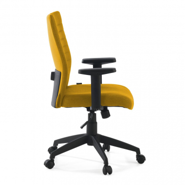 swivel chair yellow kobe fabric fixed armrests lumbar support 6