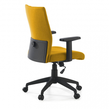 swivel chair yellow kobe fabric fixed armrests lumbar support 7