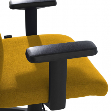 swivel chair yellow kobe fabric fixed armrests lumbar support 5