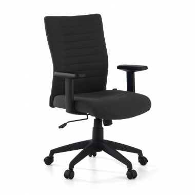 swivel chair black kobe fabric fixed armrests lumbar support 1