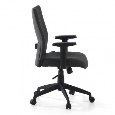 swivel chair black kobe fabric fixed armrests lumbar support 7