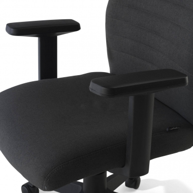 swivel chair black kobe fabric fixed armrests lumbar support 5
