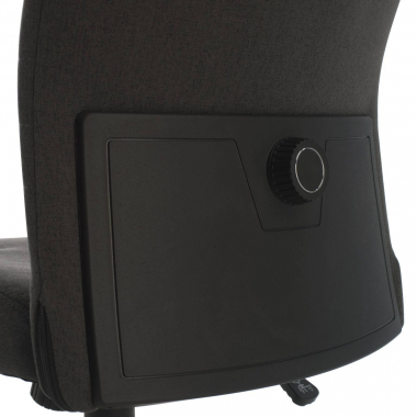 swivel chair black kobe fabric fixed armrests lumbar support 4