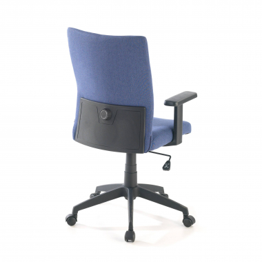 swivel chair blue kobe fabric fixed armrests lumbar support 8