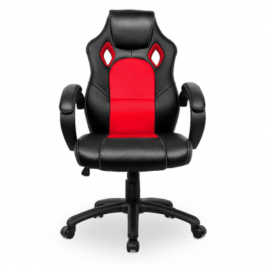 gaming chair red racer synthetic leather fixed armrests 3