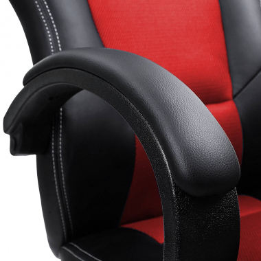 gaming chair red racer synthetic leather fixed armrests 5