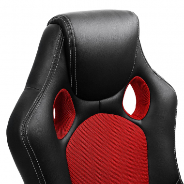 gaming chair red racer synthetic leather fixed armrests 4