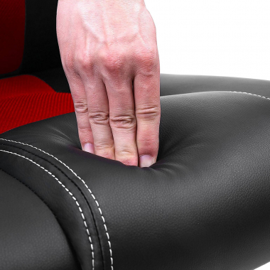 gaming chair red racer synthetic leather fixed armrests 6