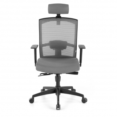 ergonomic chair gray black frame headrest mesh 1d adjustable armrests lumbar support headrest 4