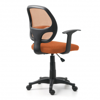 cheap office chair orange one mesh fixed armrests 7
